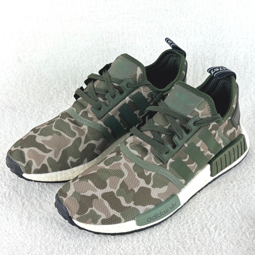 Adidas NMD R1 Duck Camo Trace Cargo Green Camouflage Sneakers D96617 Mens 9 - Picture 2 of 12